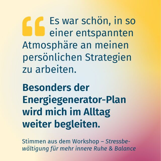 Unser neues Workshop-Angebot unterstützt euch in eurem Alltag, der ehrlicherweise auch mal ganz schön stressig werden kann. Durch den ergotherapeutischen Ansatz können wir in praktische Übungen mit euch gehen und ebenso einen bereichernden Austausch in der Gruppe anbieten. Damit geben wir euch neue Impulse für euer Energiemanagement! 💪🌱

#energietanken #energie #energiepositive #Workshop2025 #workshopergotherapie #antistress #ruheundgelassenheit #yes #hannover #hannoverentspannt #hannoverentspannung #hannoverergotherapie #ergotherapiehannover